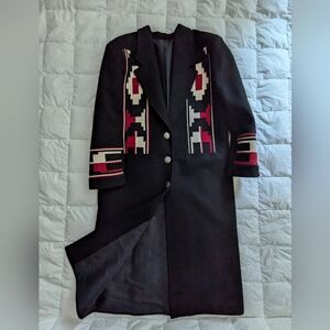 vintage southwestern wool blanket coat size medium PIONEER WEAR